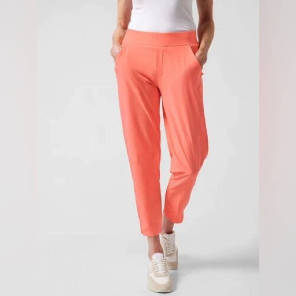 Athleta Brooklyn Ankle Pants in Peach Orange Sunset Glow, size 6